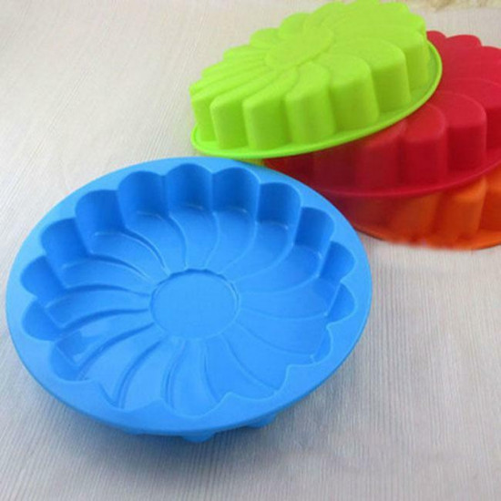 SILICONE CAKE MOULD FLOWER SHAPE RANDOM COLOUR